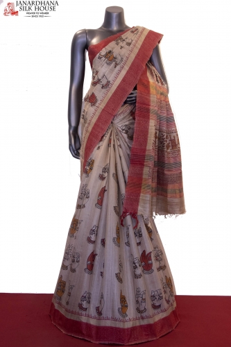 Exclusive Prints Pure Tussar Silk Saree